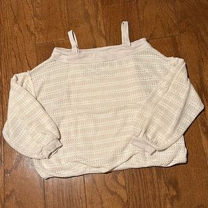 Free People cream crop long sleeve